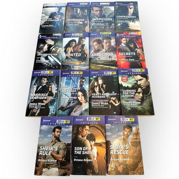 Romance Novels 15 Book Bundle Intrigue Harlequin 200+ pages in each paperback - Picture 1 of 5